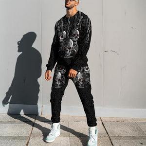 Dark Art Skull 3D All Over Printed Combo Sweater + Sweatpant