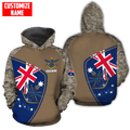 Custom name Anzac day Australia Army 3D printed shirts