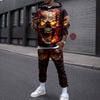 Crazy Fire Skull 3D All Over Printed Combo Hoodie + Sweatpant