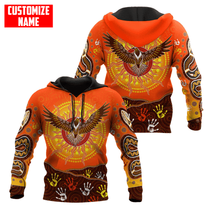 Aboriginal Eagle Flying into Sunset Custom Name 3D Printed Shirts
