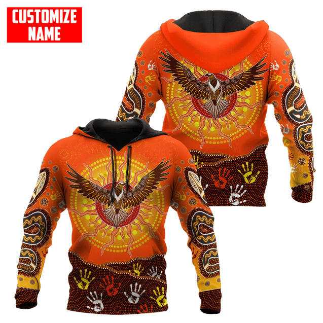 Aboriginal Eagle Flying into Sunset Custom Name 3D Printed Shirts