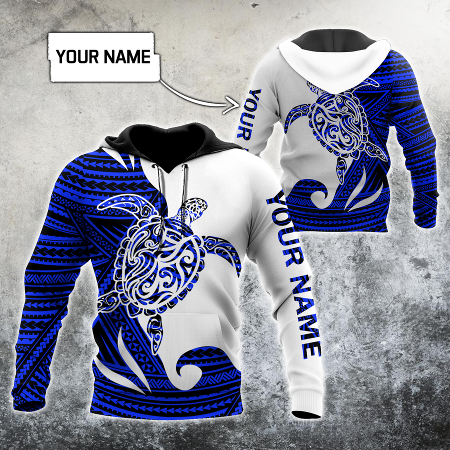 Amazing Polynesian Personalized Name Turtle And Tattoo Premium Unisex Hoodie ML