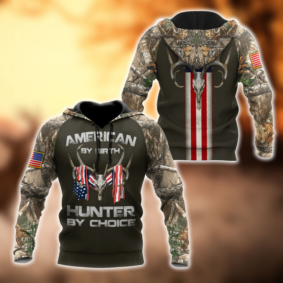 American By Birth Hunter By Choice 3D All Over Printed Unisex Shirts