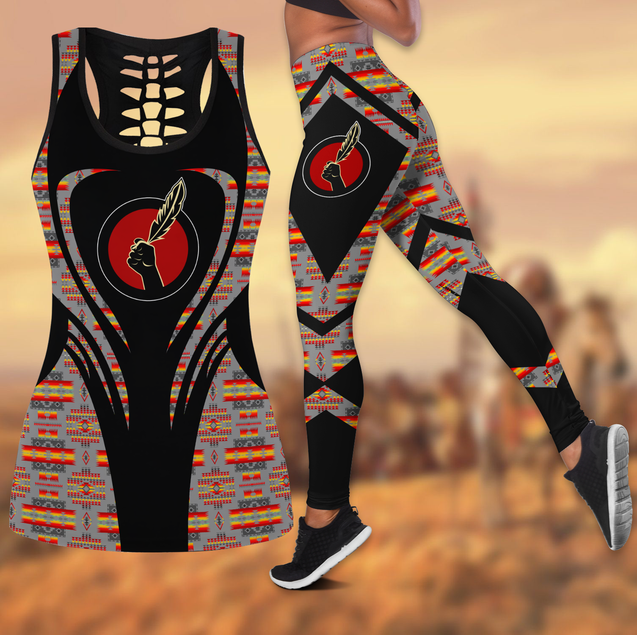 Native American 3D All Over Printed Legging + Hollow Tank