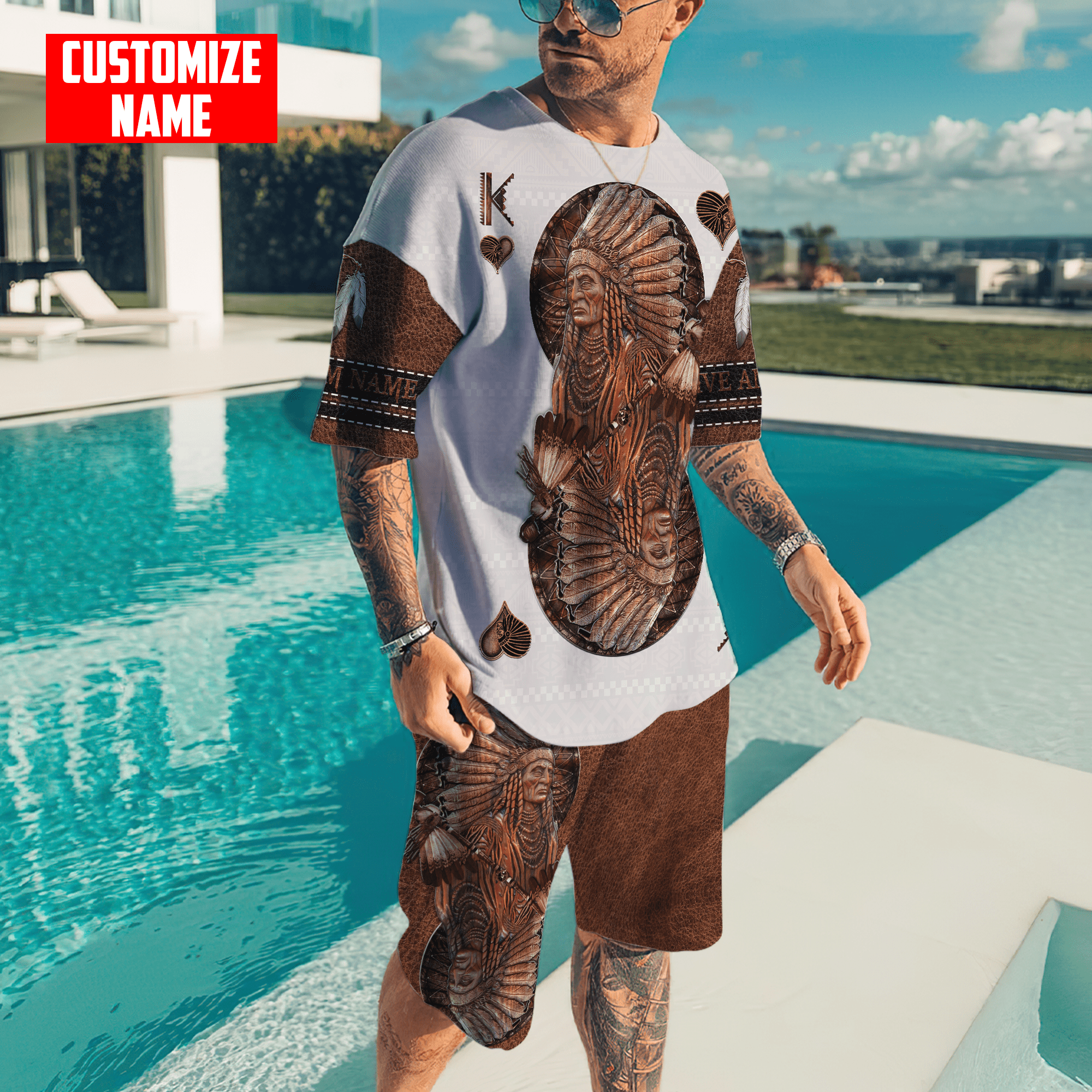 Customized name Native American 3D All Over Printed Unisex Shirts