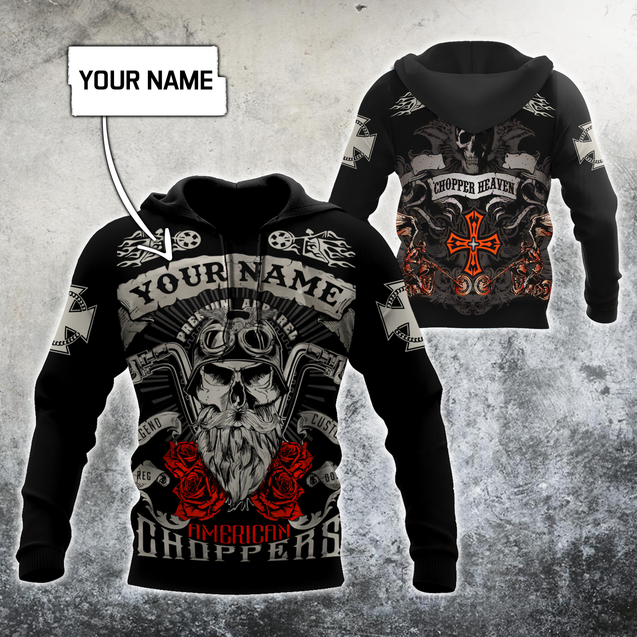 Customize Name Motorcycle Racing 3D All Over Printed Unisex Shirts American Chopper