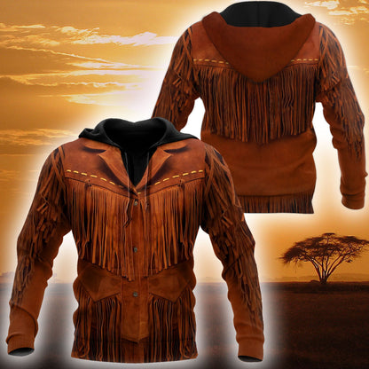 Native Cowboy Jacket No23 Cosplay 3D Over Printed Unisex Deluxe Hoodie ML