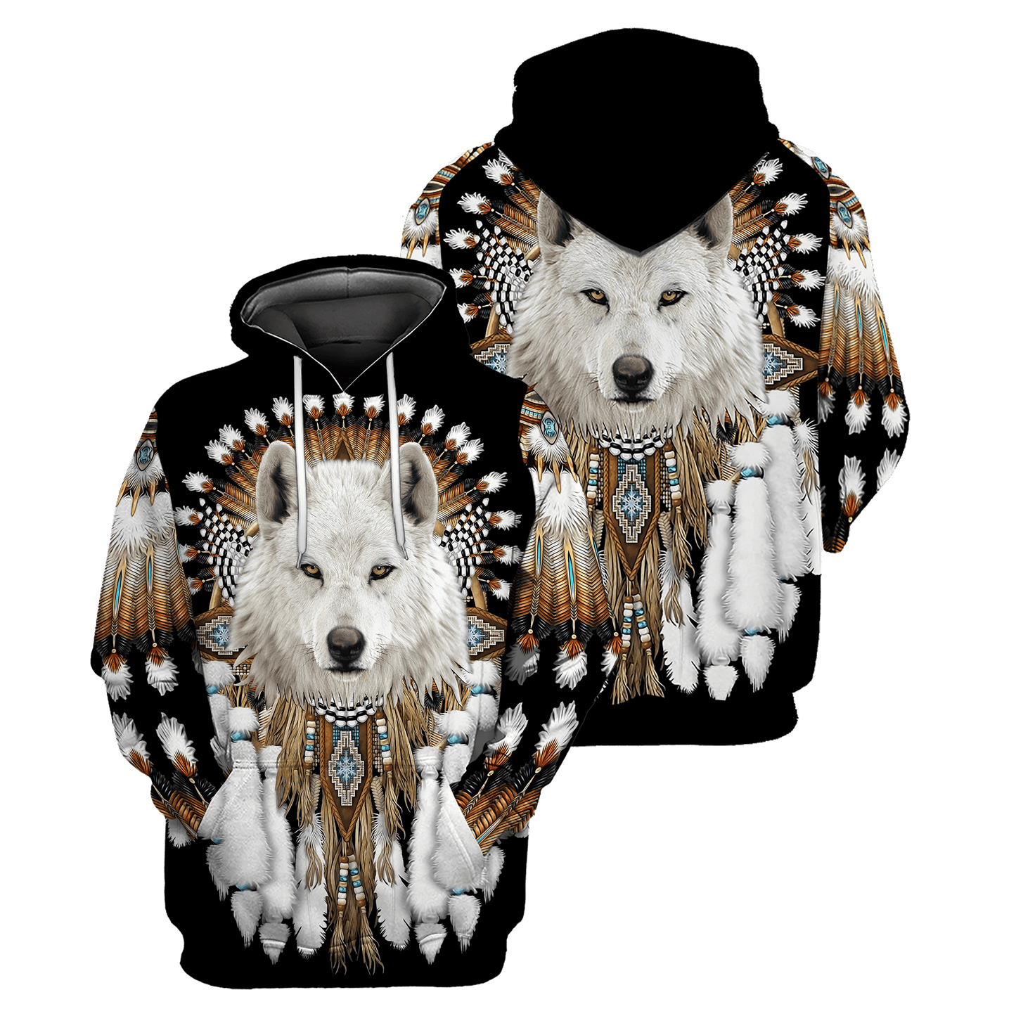 Love Wolf Native American 3D All Over Printed Shirts for Women