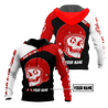 Personalized Name Motorcycle Racing 3D All Over Printed Unisex Shirts Red Skull