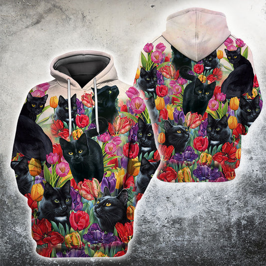 Flower Black Cats Shirts For Men And Women NTN19022104
