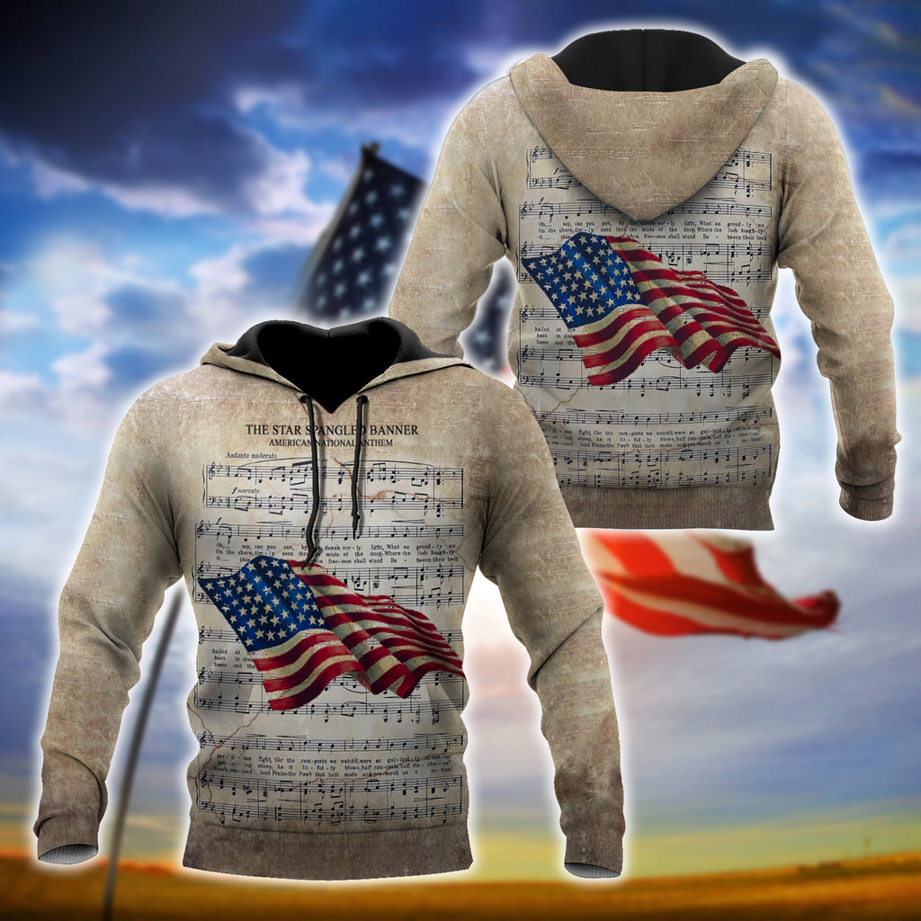 American National Anthem 3D All Over Printed Unisex Shirts