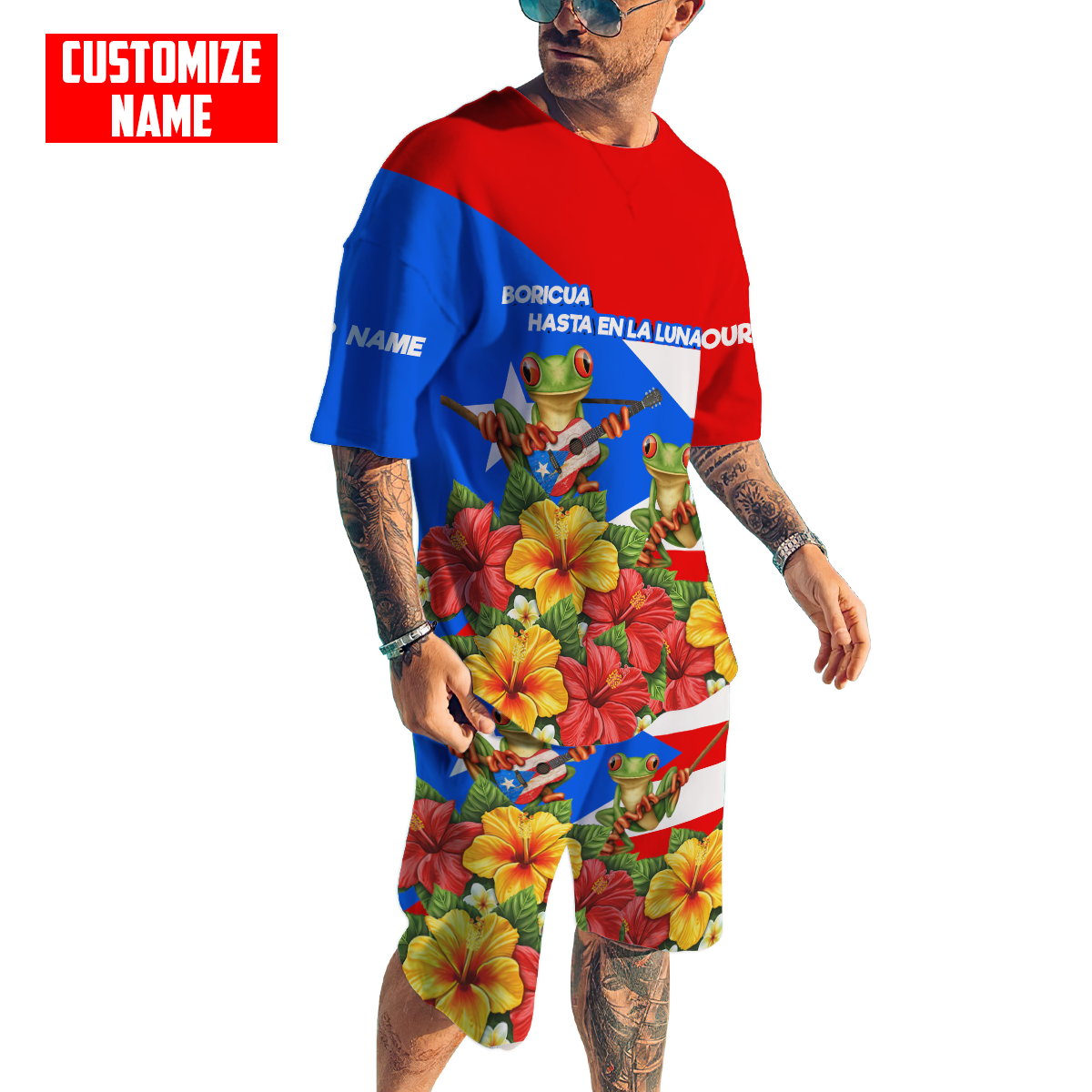 Customize Name Puerto Rico Combo T-Shirt And Board Short MH24032101.S1