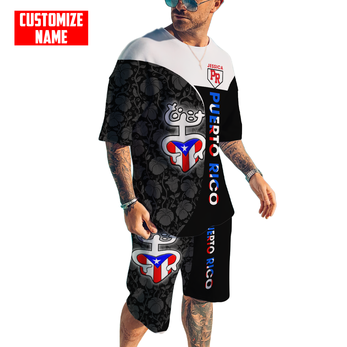Customize Name Puerto Rico Combo T-Shirt And Board Short MH24022103