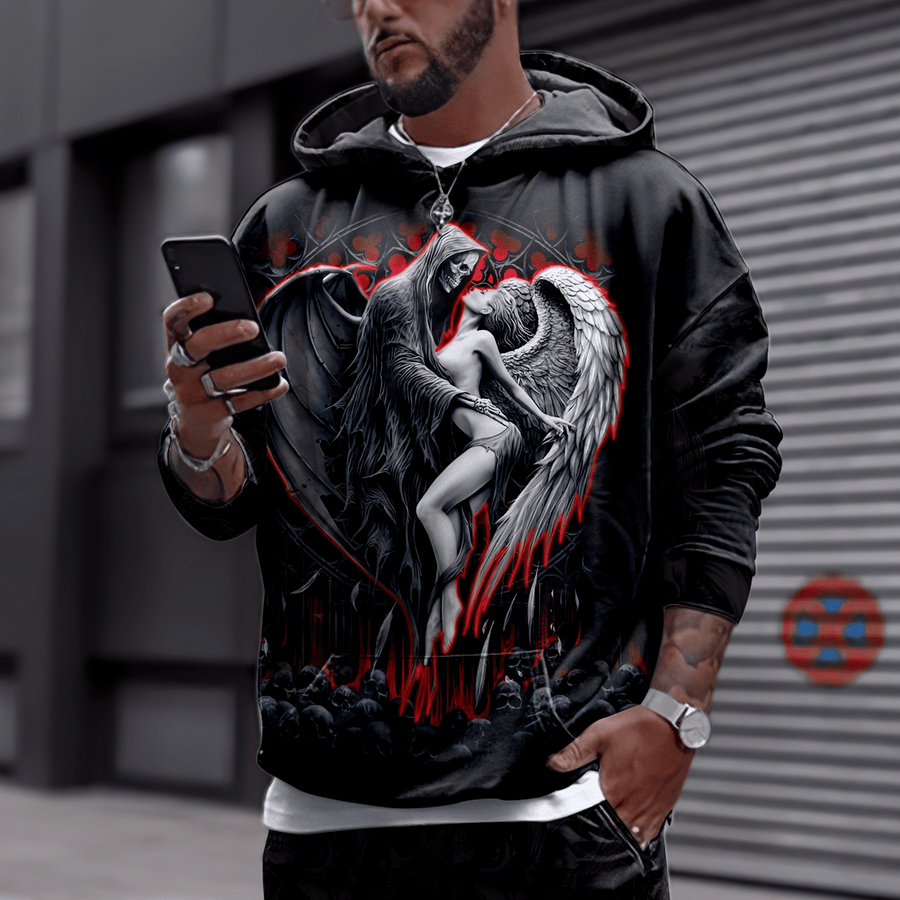 Skull and Beauty 3D All Over Printed Combo Hoodie + Sweatpant