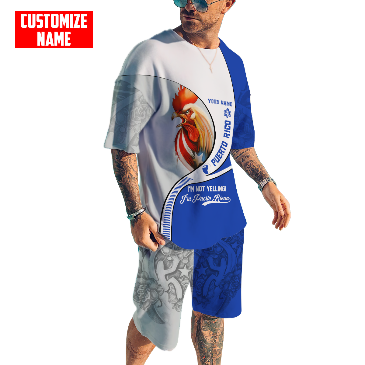 Customize Name Puerto Rico Combo T-Shirt And Board Short MH12032102