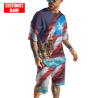 Customize Name Puerto Rico Combo T-Shirt And Board Short MH15032101
