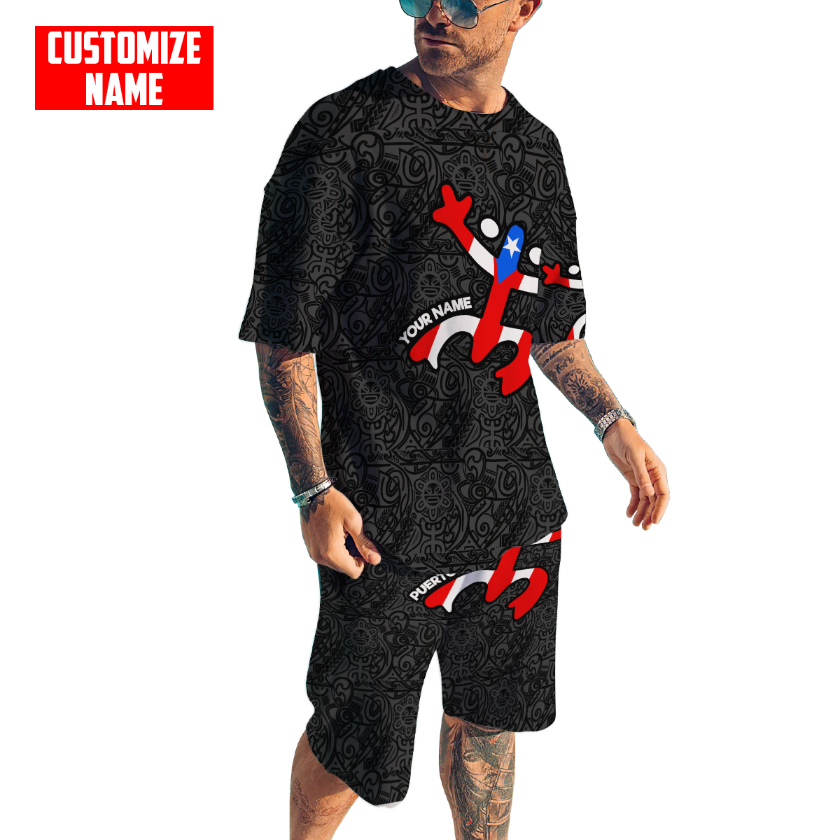 Customize Name Puerto Rico Combo T-Shirt And Board Short MH16032106