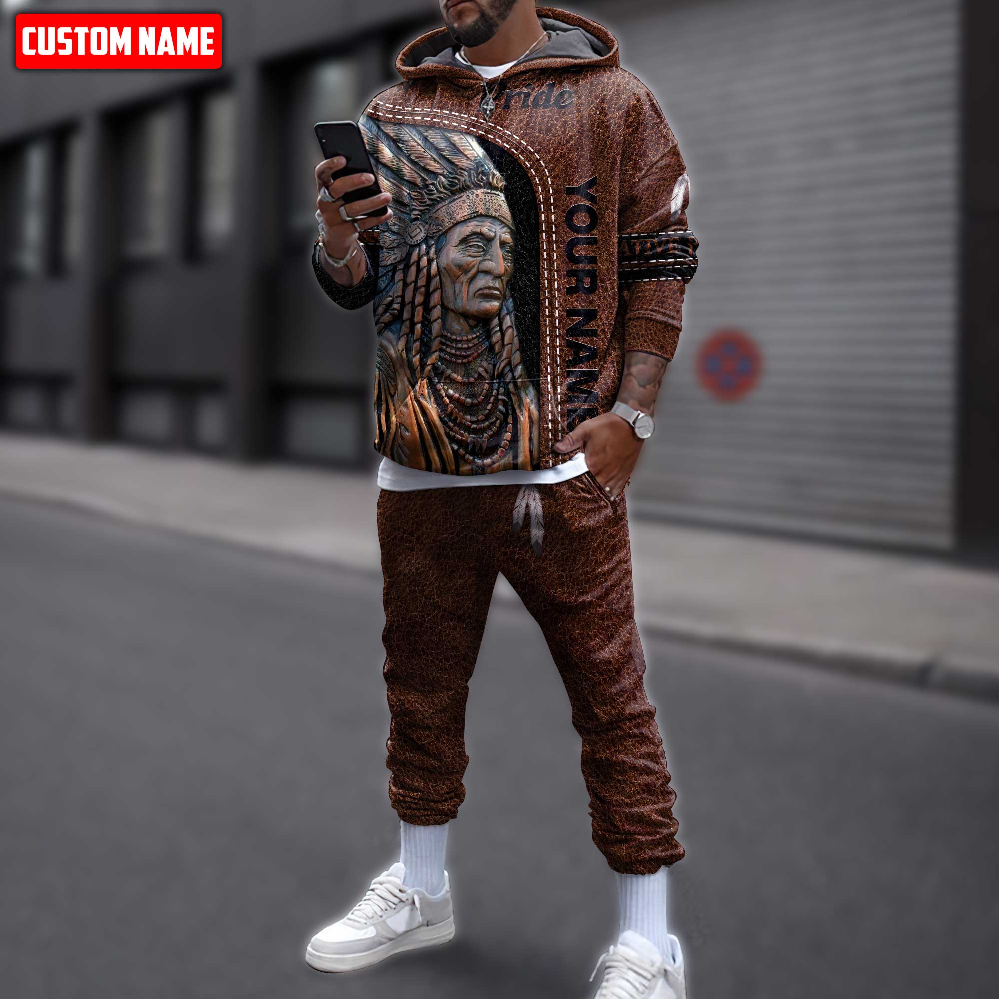 Customize Name Native American 3D All Over Printed Combo Hoodie + Sweatpant