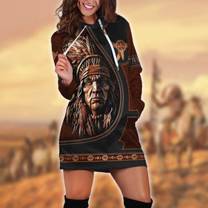 Native American 3D All Over Printed Hoodie Dress