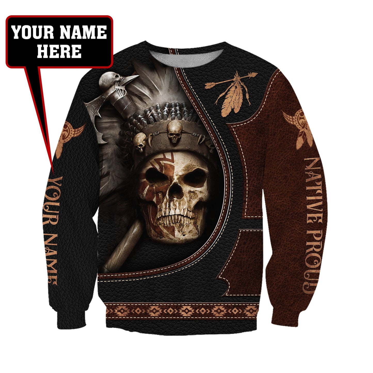 Customize Name Native American 3D All Over Printed Unisex Shirt