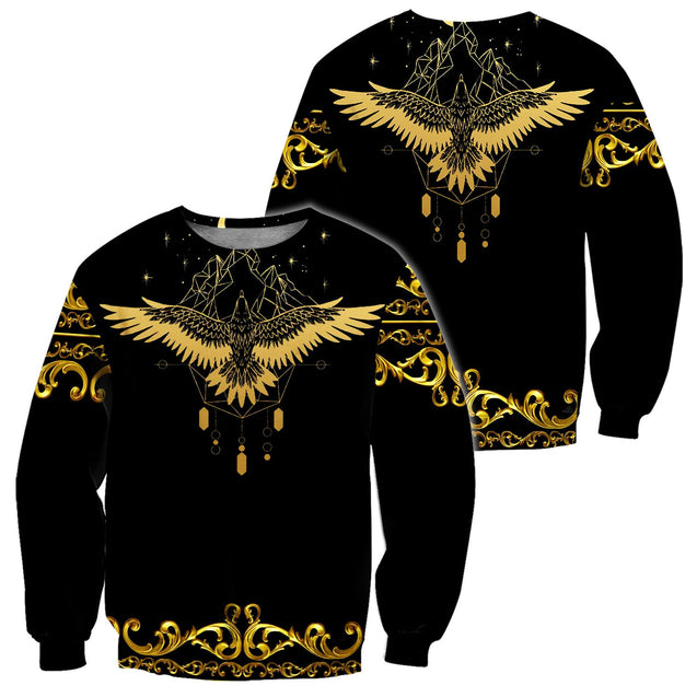 Gold Eagle Pattern Hoodie 3D All Over Printed Shirts For Men LAM2015091-LAM