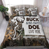 Love Gift Couple Deer Custom Name 3D Bedding Set LAM