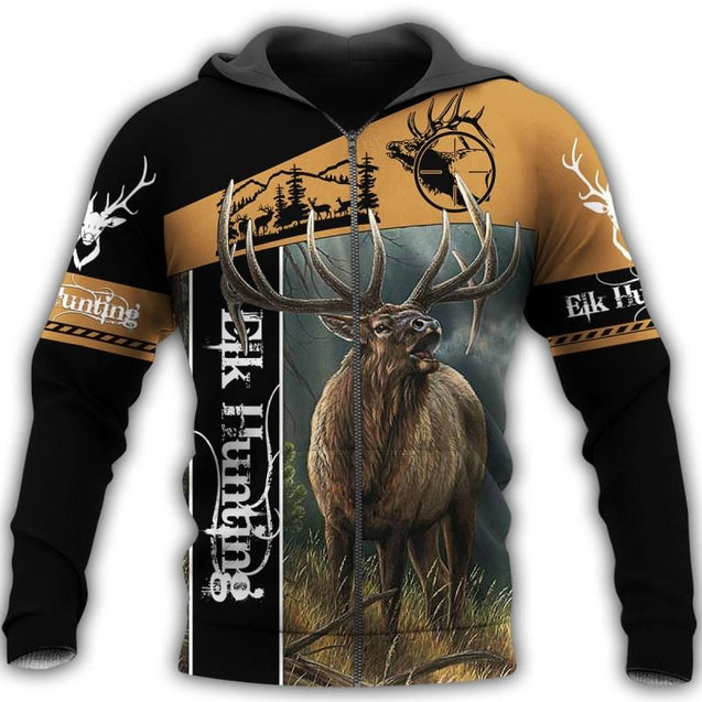 Camo Elk Hunting Hoodie T-Shirt Sweatshirt NM-Apparel-NM-Zip-S-Vibe Cosy™