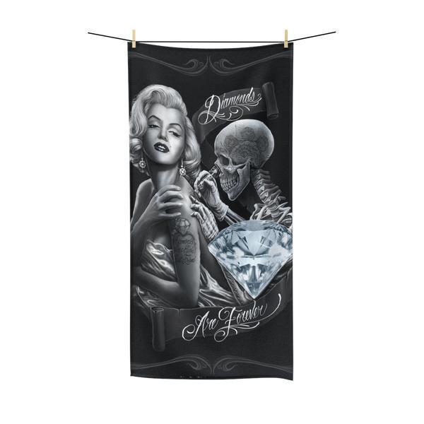 Marilyn Monroe and Skull Shower Curtains-Home Decor-Printify-Towel 30x56-Vibe Cosy™