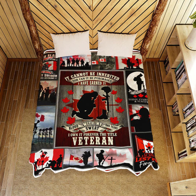 Canadian Veteran - Remembrance Day Soft and Warm Blanket XT 15032103.CXT