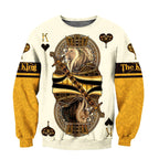 Yellow King Heart Lion Poker 3D Over Printed  Unisex Shirts