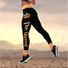 Custom Name Lion Queen legging + hollow tank customize combo for women