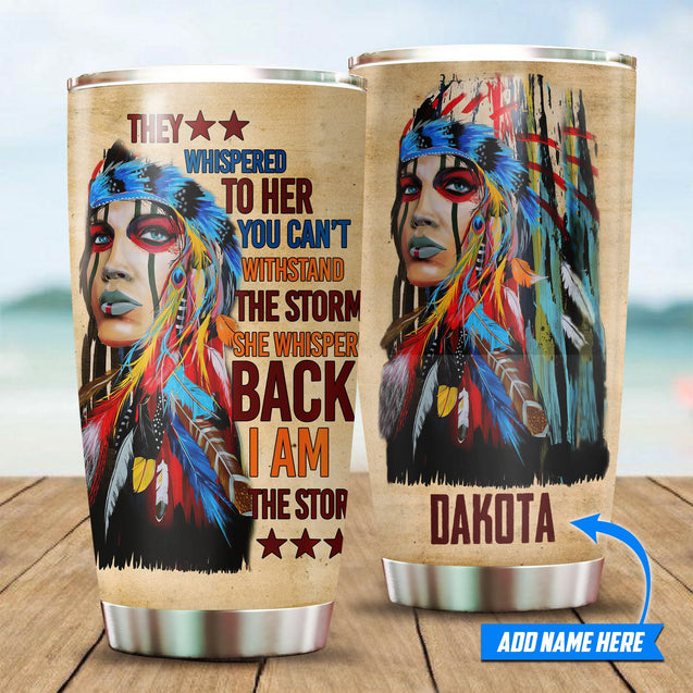 Customize Name Native American Steel Tumbler