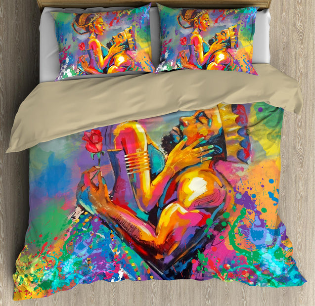 African Couple Love Bedding Set-ML-ML-US Twin-Vibe Cosy™