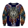 Wolf Native American 3D All Over Printed Unisex Shirts No 07