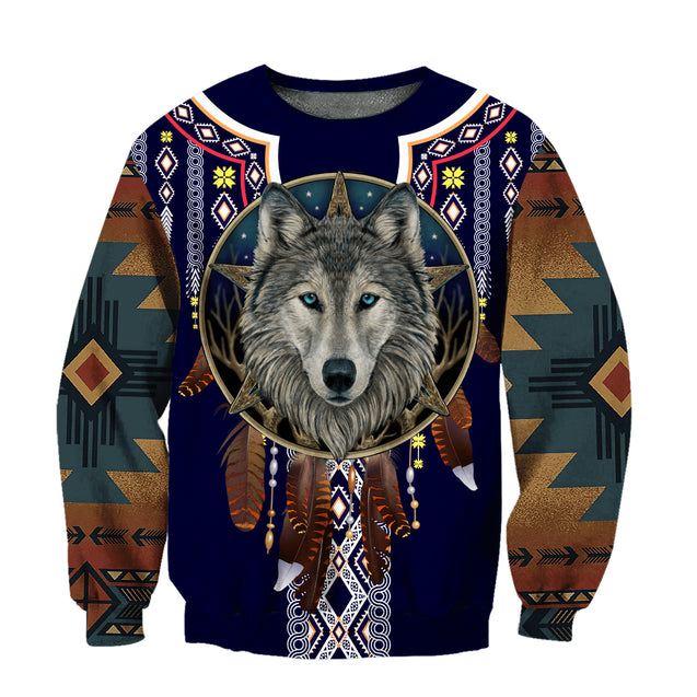 Wolf Native American 3D All Over Printed Unisex Shirts No 07