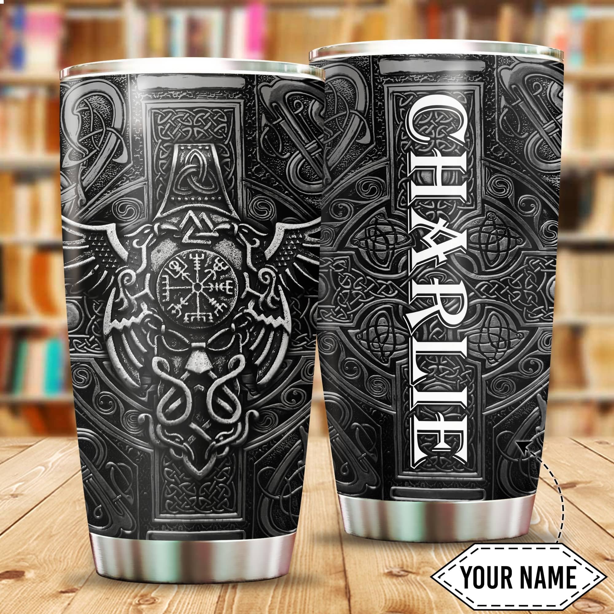 Customized Name Viking Steel Tumbler