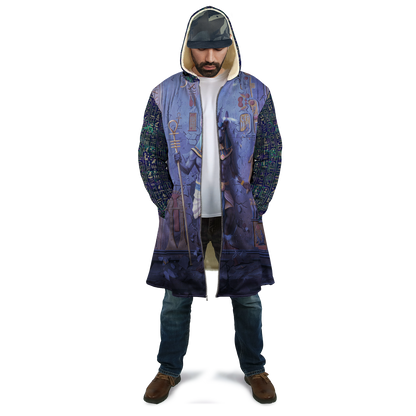 Anubis Face Blue Egyptian Mythology Culture 3D design printed Coat