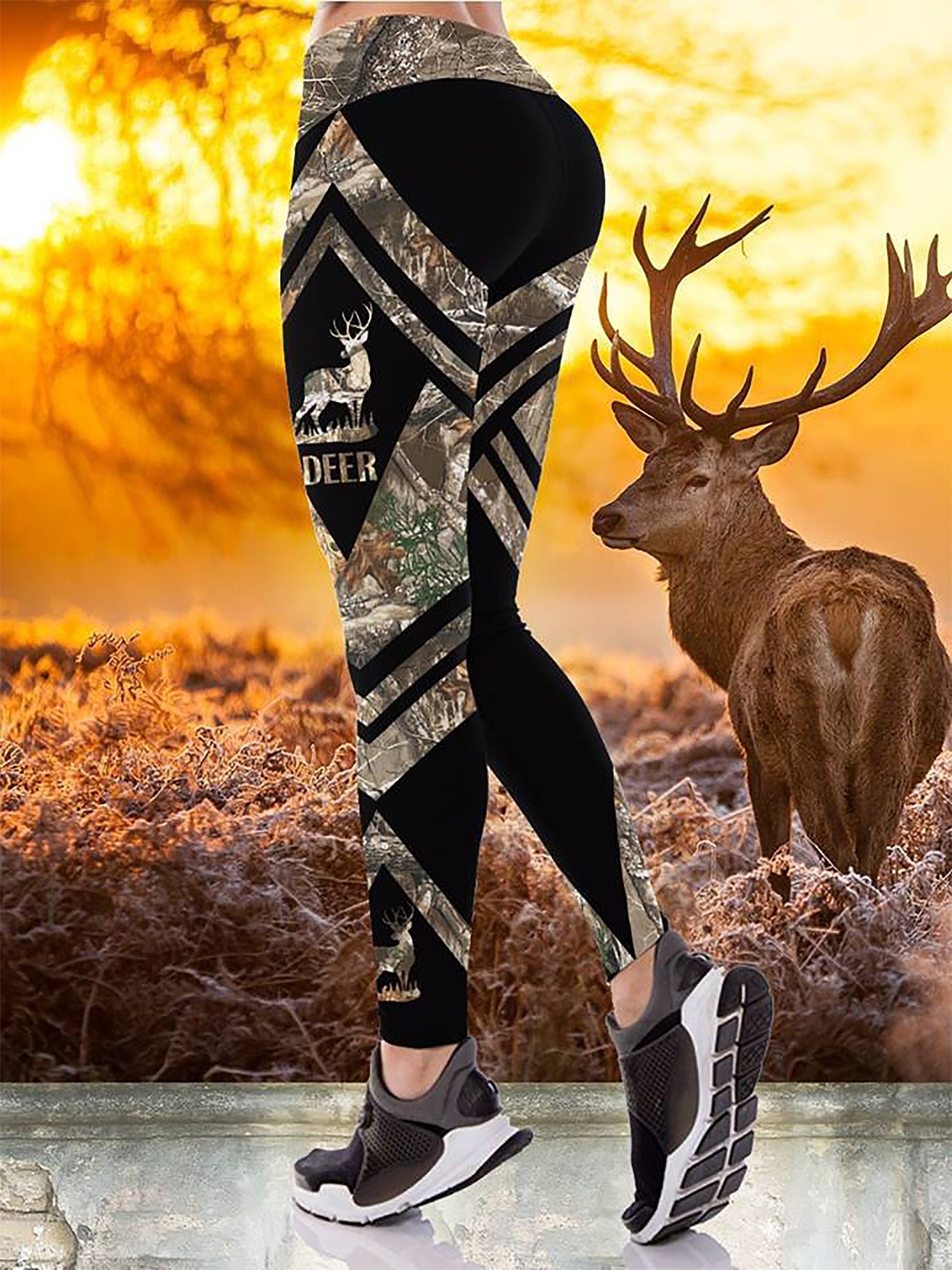 Philadelphia Eagles Deer Hunting Pattern High Waisted Leggings and