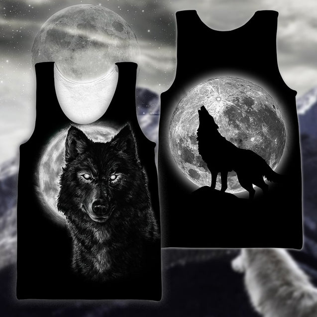 Wolf in Moon 3D All Over Printed Unisex Shirts