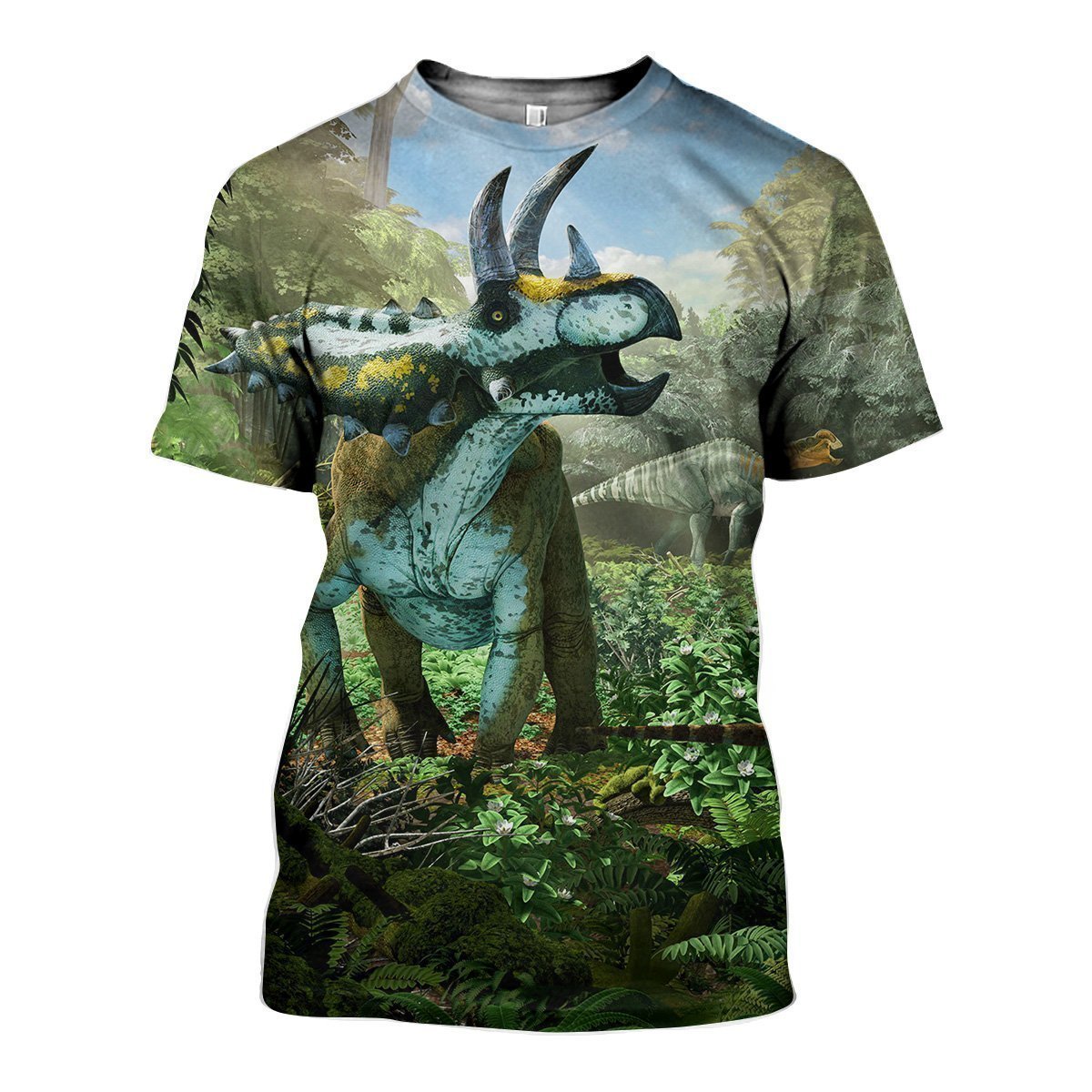 3D All Over Printed Coahuilaceratops Dinosaurs Art Shirts And Shorts-3D All Over Printed Clothes-HP Arts-T-shirt-XS-Vibe Cosy™