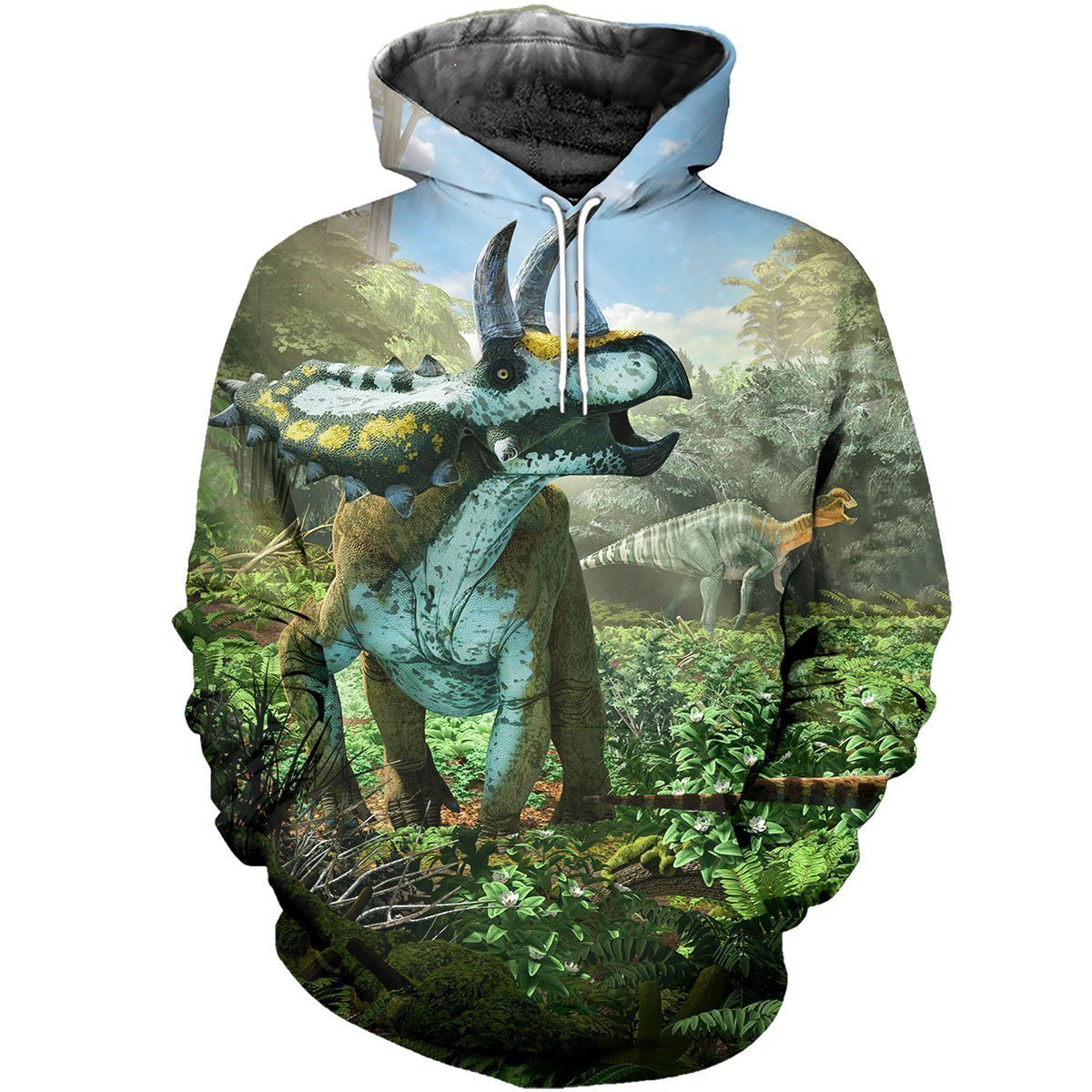 3D All Over Printed Coahuilaceratops Dinosaurs Art Shirts And Shorts-3D All Over Printed Clothes-HP Arts-Normal Hoodie-XS-Vibe Cosy™