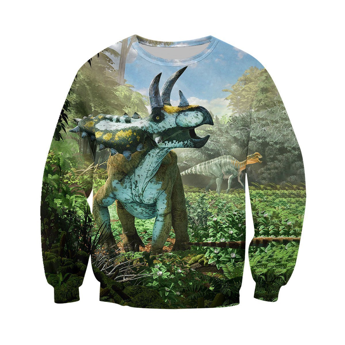 3D All Over Printed Coahuilaceratops Dinosaurs Art Shirts And Shorts-3D All Over Printed Clothes-HP Arts-Long-sleeved Shirt-XS-Vibe Cosy™