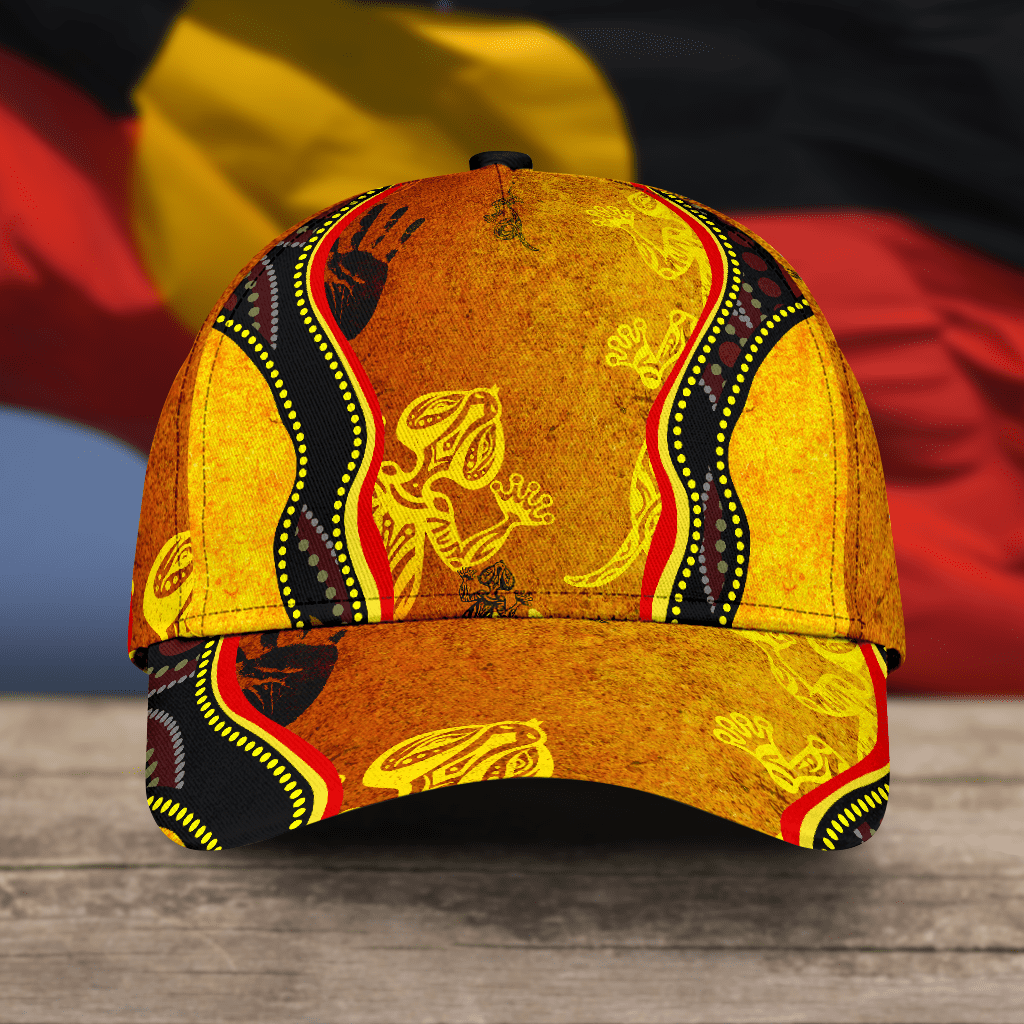 Aboriginal Rock Painting Hand Lizard Classc Cap