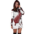 New Zealand Maori Fern Red Edition Hoodie Dress HC-Apparel-Huyencass-Hoodie Dress-S-Vibe Cosy™
