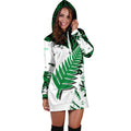 New Zealand Maori Fern Green Edition Hoodie Dress HC-Apparel-Huyencass-Hoodie Dress-S-Vibe Cosy™