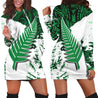 New Zealand Maori Fern Green Edition Hoodie Dress-Apparel-HD09-Hoodie Dress-S-Vibe Cosy™