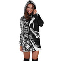 New Zealand Maori Pattern Hoodie Dress-Apparel-HD09-Hoodie Dress-S-Vibe Cosy™