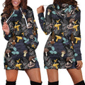 3D All Over Print Mushrooms and leaves of forest trees Hoodie Dress-Apparel-NTH-Hoodie Dress-S-Vibe Cosy™