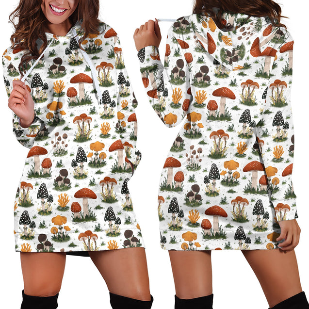 Many mushroom pants Hoodie Dress-Apparel-NTH-Hoodie Dress-S-Vibe Cosy™