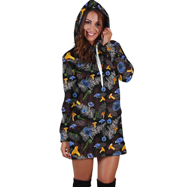 Violet mushroom pants Hoodie Dress-Apparel-NTH-Hoodie Dress-S-Vibe Cosy™
